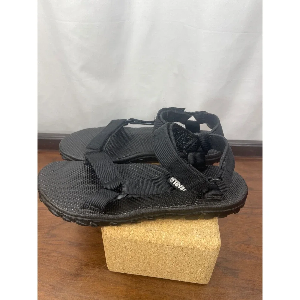Teva Men's Size 9 1535 Black Storm Hiking Trail Sandals Black Straps